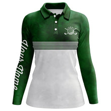 Load image into Gallery viewer, Green and white Womens golf polo shirts custom name ladies golf shirts, personalized golf gifts NQS5699