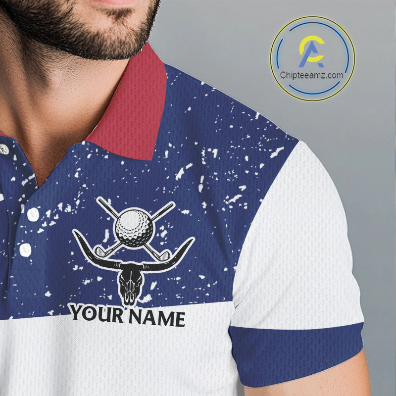 Grunge Texas Flag Golf Polo Shirts For Men Custom patriotic Texas Team Golf outfit for men NQS11240