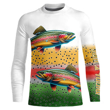 Load image into Gallery viewer, Rainbow Trout Fishing Custom UV Protection long sleeve Fishing Shirts, Personalized Fishing Gift NQS276