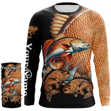 Load image into Gallery viewer, Redfish puppy drum Fishing Customize Name UV protection long sleeves fishing shirts NQS2355