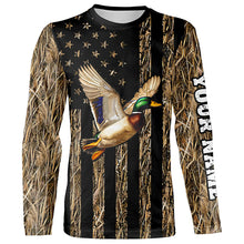 Load image into Gallery viewer, Duck hunting camo American Flag Customize Name Patriotic Duck Hunting 3D All Over Printed Shirts NQS8914