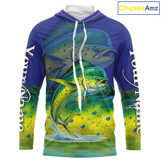 Personalized Mahi Mahi fishing scales blue sun protection fishing shirts, Dorado fishing jerseys NQS11435