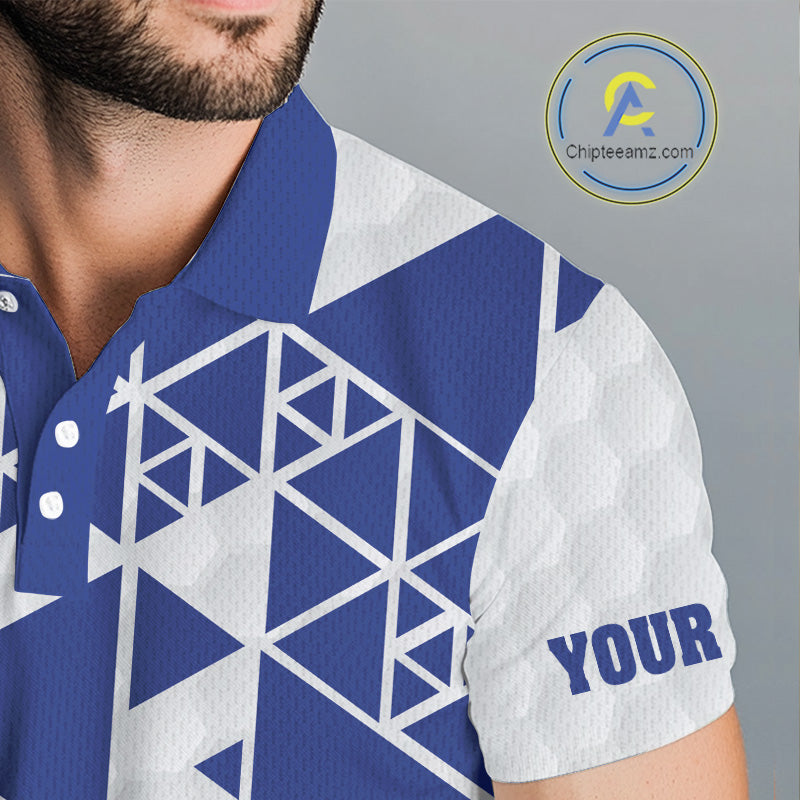 Funny Mens golf polo shirts Blue and white custom I was one under today, under a tree, bush, water NQS11636