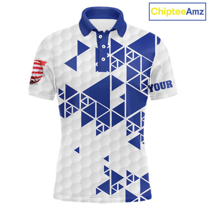 Funny Mens golf polo shirts Blue and white custom I was one under today, under a tree, bush, water NQS11636
