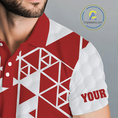 Funny Mens golf polo shirts Red and white custom I was one under today, under a tree, bush, water NQS11637