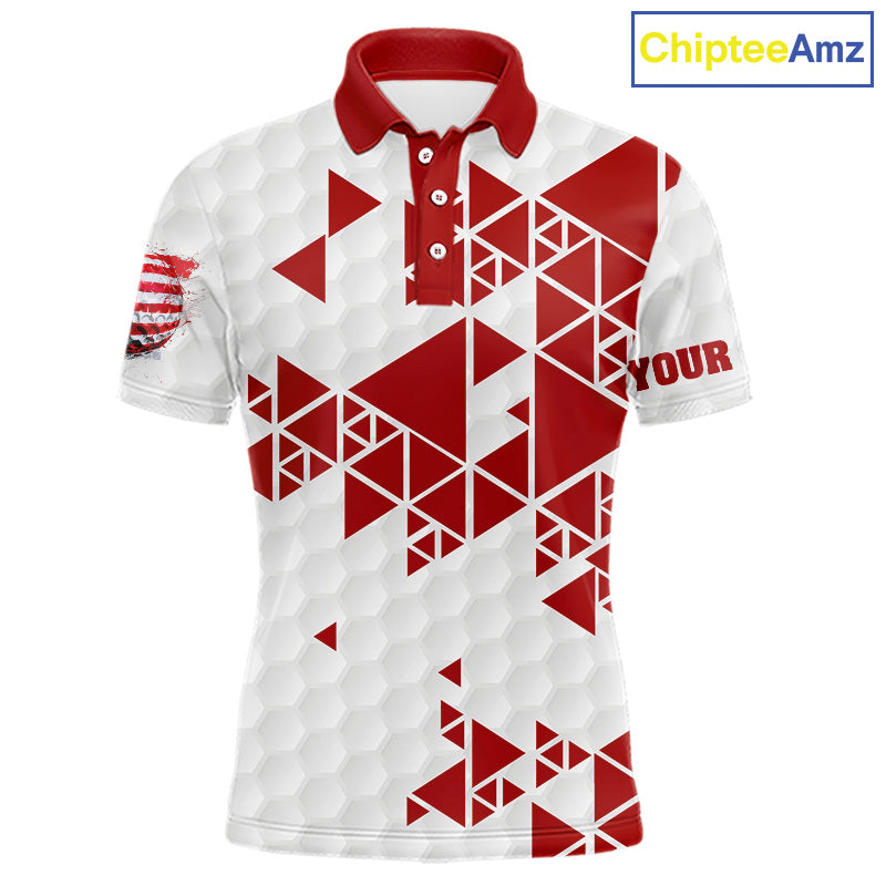 Funny Mens golf polo shirts Red and white custom I was one under today, under a tree, bush, water NQS11637