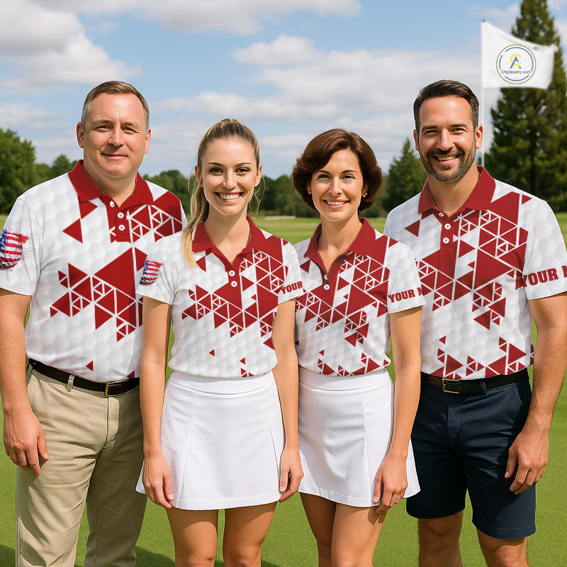 Funny Mens golf polo shirts Red and white custom I was one under today, under a tree, bush, water NQS11637