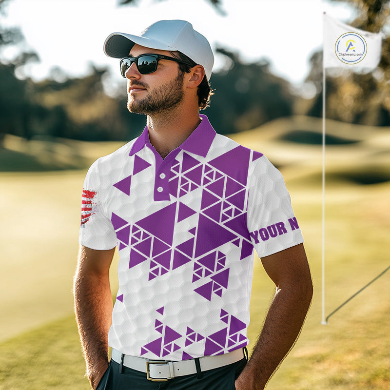 Funny Mens golf polo shirts Purple and white custom I was one under today, under a tree, bush, water NQS11638