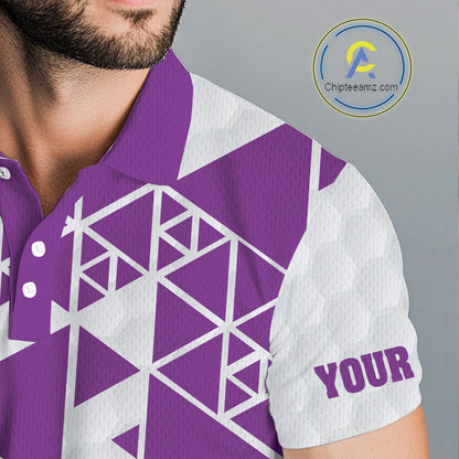 Funny Mens golf polo shirts Purple and white custom I was one under today, under a tree, bush, water NQS11638