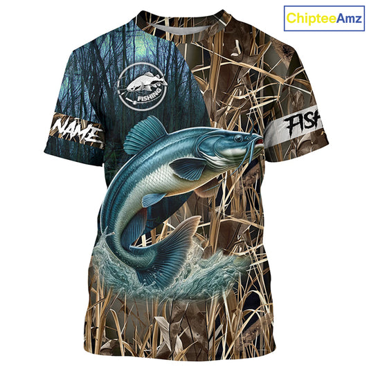 Catfish Fishing Customize Name 3D All Over Printed Shirts For Men, women, kid Personalized Fishing Gift NQS285
