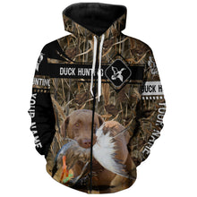 Load image into Gallery viewer, Duck Hunting with Chesapeake Bay Retriever waterfowl camo Shirts, Personalized Duck Hunting Gifts FSD3721