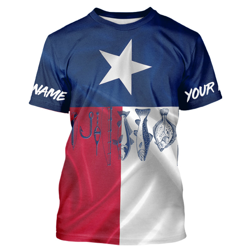 Texas Slam Fishing Redfish, Speckled Trout, Flounder Fishing Shirts Custom Patriotic Fishing Jerseys NQS9172