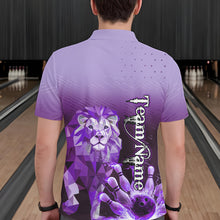Load image into Gallery viewer, Purple Lightning Lion Bowling Polo, Quarter Zip Shirts for Men Custom Lion Bowling Team jerseys NQS9693