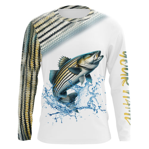 Striped Bass ( Striper) Fishing Customize Name 3D All Over Printed Shirts Personalized Fishing Gift NQS349