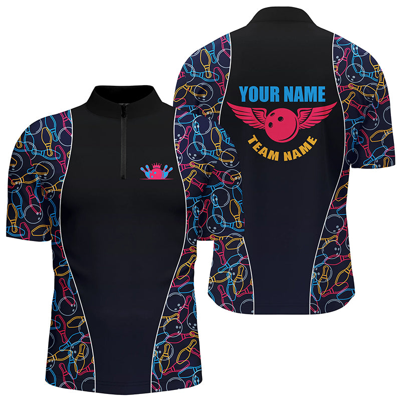 Custom bowling shirt for men – personalized team jersey front view