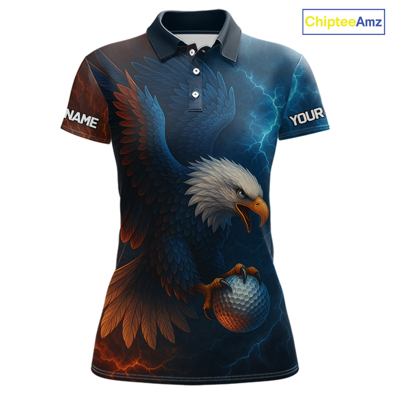 Red amd Blue Lightning Thunder Eagle Women golf golf polo shirt custom Eagle ladies golf attire NQS9977