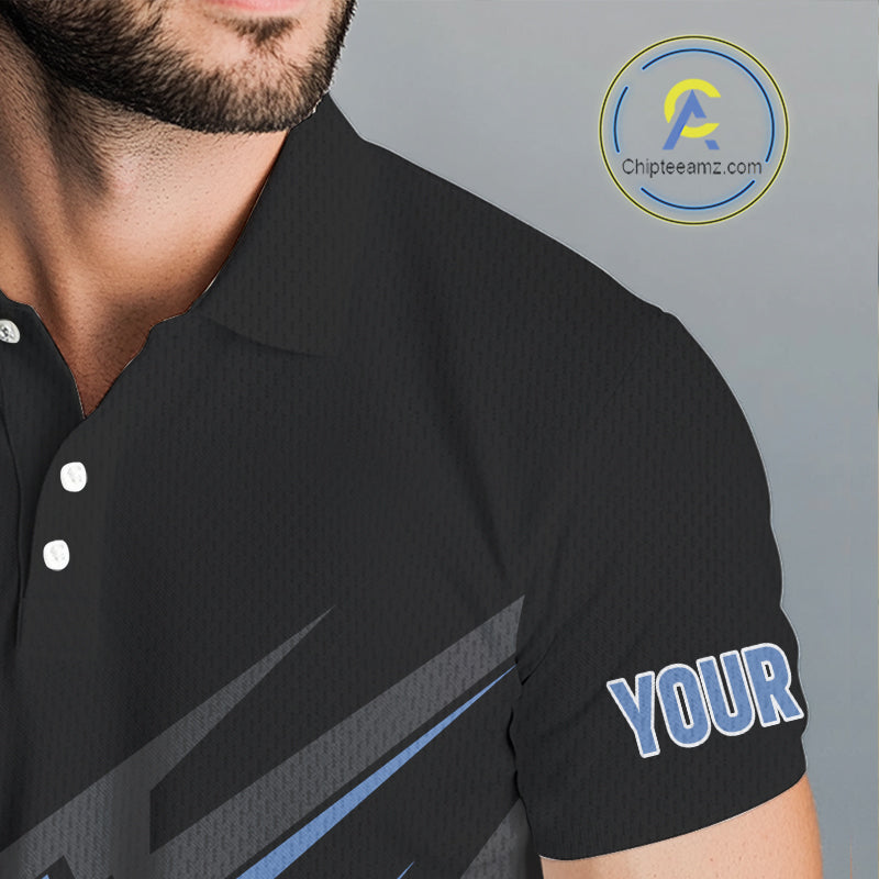 Black and Blue Skull Golf polo shirts For Men Custom Mens golf top, Personalized golf gifts NQS10467