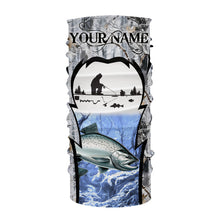 Load image into Gallery viewer, Salmon ice fishing Winter camo custom unisex Long sleeve fishing shirts, Ice fishing Salmon jerseys NQS9191