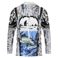 Load image into Gallery viewer, Salmon ice fishing Winter camo custom unisex Long sleeve fishing shirts, Ice fishing Salmon jerseys NQS9191