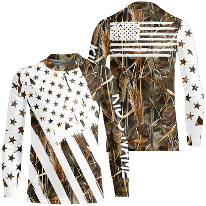 American flag camo fishing personalized patriotic UV Protection camouflage Fishing jerseys NQS8968