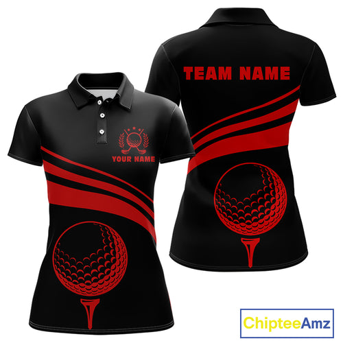 Personalized polo golf shirts for women custom black and red ladies golf shirts team golf jersey NQS11075