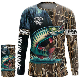 Musky Fishing Customize Name 3D All Over Printed Fishing Camo Shirts, Personalized Fishing Gifts NQS292