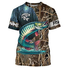 Load image into Gallery viewer, Musky Fishing Customize Name 3D All Over Printed Fishing Camo Shirts, Personalized Fishing Gifts NQS292