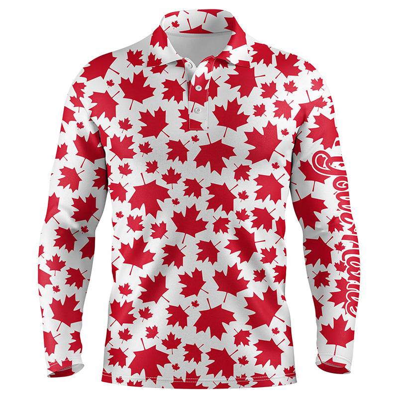 Mens golf polo shirts Red Canada maple leaf pattern custom team golf polo shirts, patriot golf tops NQS5779
