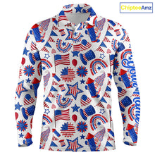Load image into Gallery viewer, Mens golf polo shirts USA independence day pattern custom patriot team golf polo shirts NQS5780