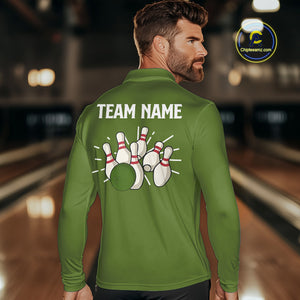 Retro Green argyle pattern Bowling shirts For Men custom bowling team jerseys Bowler Outfits NQS10152