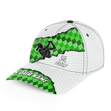 Load image into Gallery viewer, Green argyle pattern white golf ball skin Golfer hat custom golf sun hats for men, women NQS8741