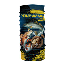 Load image into Gallery viewer, Blue and Yellow Camo Redfish, Speckled Trout, Flounder Texas slam fishing custom fishing jerseys NQS9219