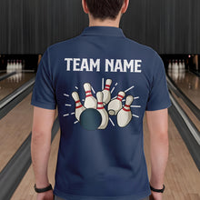 Load image into Gallery viewer, Retro Blue argyle pattern Bowling shirts For Men custom bowling team jerseys Mens Bowler Outfits NQS9411