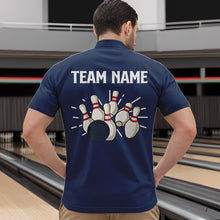 Load image into Gallery viewer, Retro Blue argyle pattern Bowling shirts For Men custom bowling team jerseys Mens Bowler Outfits NQS9411