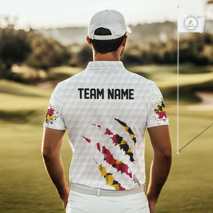 Personalized Maryland Flag Men golf polo shirts, Custom Patriotic Golf Team Shirts For men NQS10157