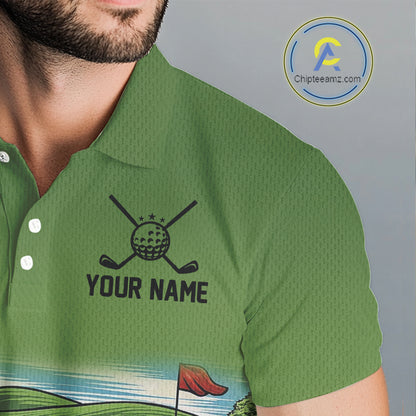 Funny Green frog Mens Golf polo shirts Custom golf outfit for men, personalized golf gifts NQS11300
