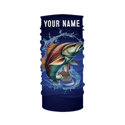 Redfish Puppy Drum Fishing blue lightning  Customized Name Long sleeve Fishing Shirts NQS301
