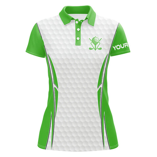 Green and White golf ball Womens golf polo shirts custom golf clothing for women, gifts for ladies NQS7872