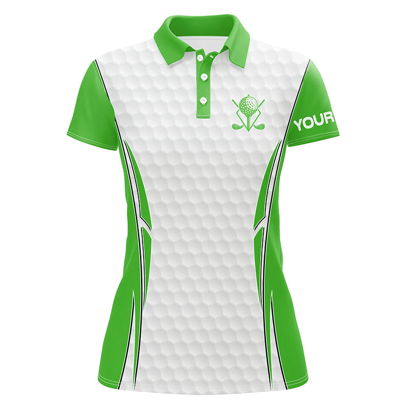 Green and White golf ball Womens golf polo shirts custom golf clothing for women, gifts for ladies NQS7872