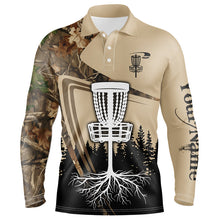 Load image into Gallery viewer, Disc golf polo shirt for men custom camouflage disc golf basket, Disc golf jerseys NQS8532