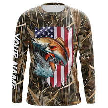 Load image into Gallery viewer, American Redfish fishing camo custom fishing shirts for men, women, kid NQS1033