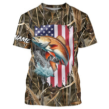 Load image into Gallery viewer, American Redfish fishing camo custom fishing shirts for men, women, kid NQS1033