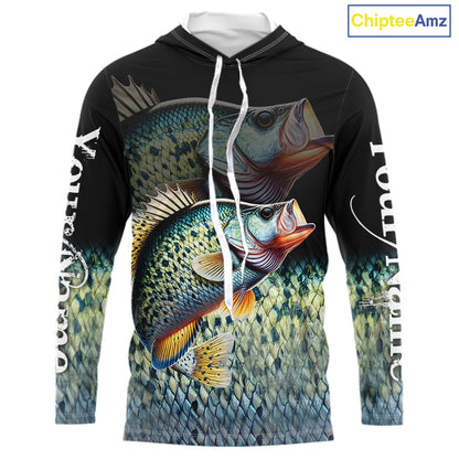 Crappie fishing scales Custom name sun protection personalized fishing gifts, Crappie fishing jerseys NQS11301