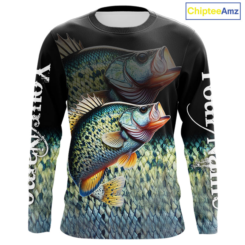 Crappie fishing scales Custom name sun protection personalized fishing gifts, Crappie fishing jerseys NQS11301