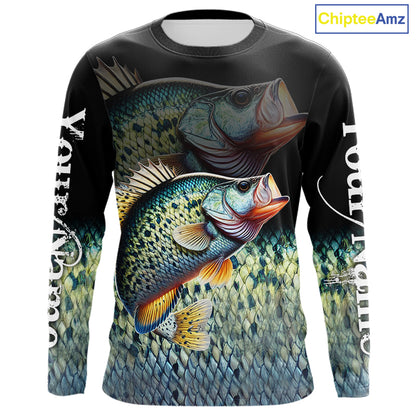 Crappie fishing scales Custom name sun protection personalized fishing gifts, Crappie fishing jerseys NQS11301