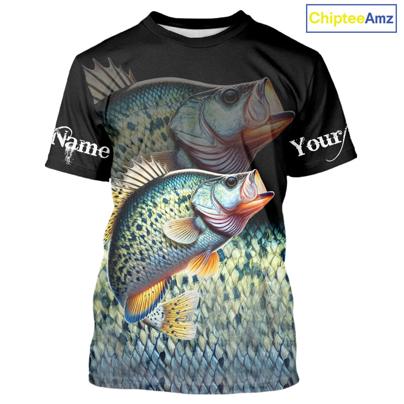 Crappie fishing scales Custom name sun protection personalized fishing gifts, Crappie fishing jerseys NQS11301