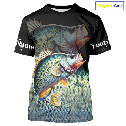 Crappie fishing scales Custom name sun protection personalized fishing gifts, Crappie fishing jerseys NQS11301