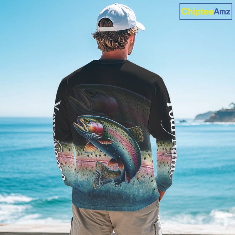 Rainbow Trout fishing scales Custom sun protection personalized fishing gifts, Trout fishing jerseys NQS11302