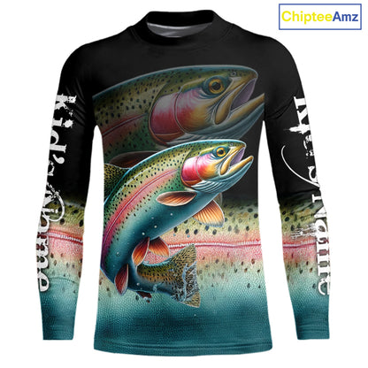 Rainbow Trout fishing scales Custom sun protection personalized fishing gifts, Trout fishing jerseys NQS11302