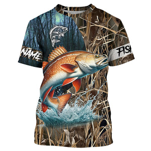 Redfish Puppy Drum Fishing Customize 3D All Over Printed Shirt, Personalized Fishing Gift NQS310